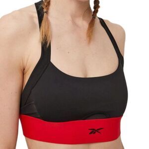 Reebok x Cardi B Bralette Logo Athletic Sports Bra Black Red Women's Size XS